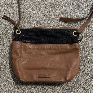 Fossil Brown and Black Crossbody Bag